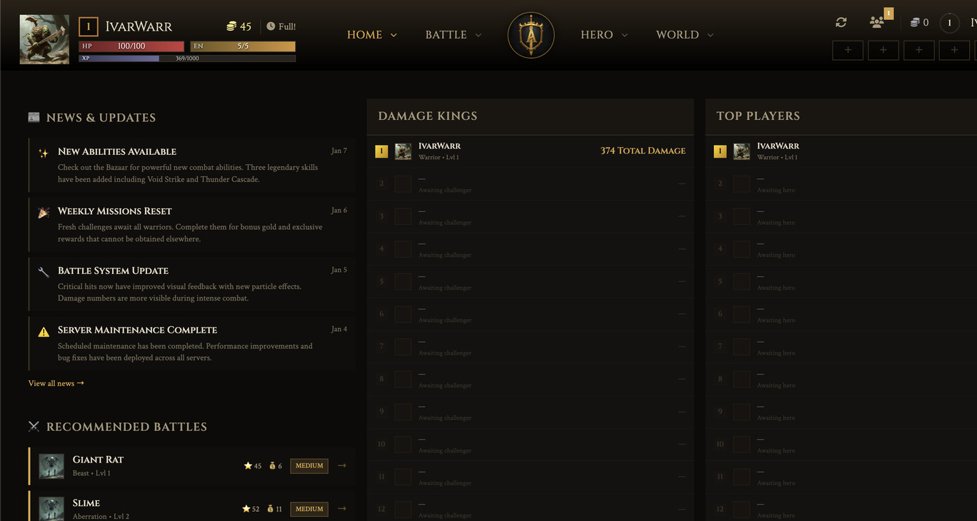 AutoBattler Project Screenshot